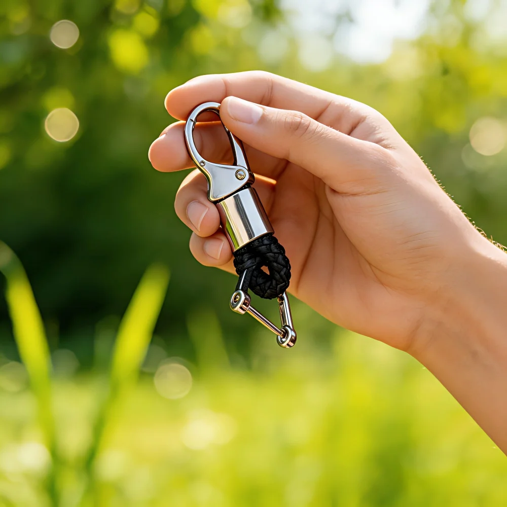 

Manufacturer Direct Sales Woven Rope Keychain Hardware Accessories Horseshoe Buckle Car Keyring Modern Simple Hanging Decoration