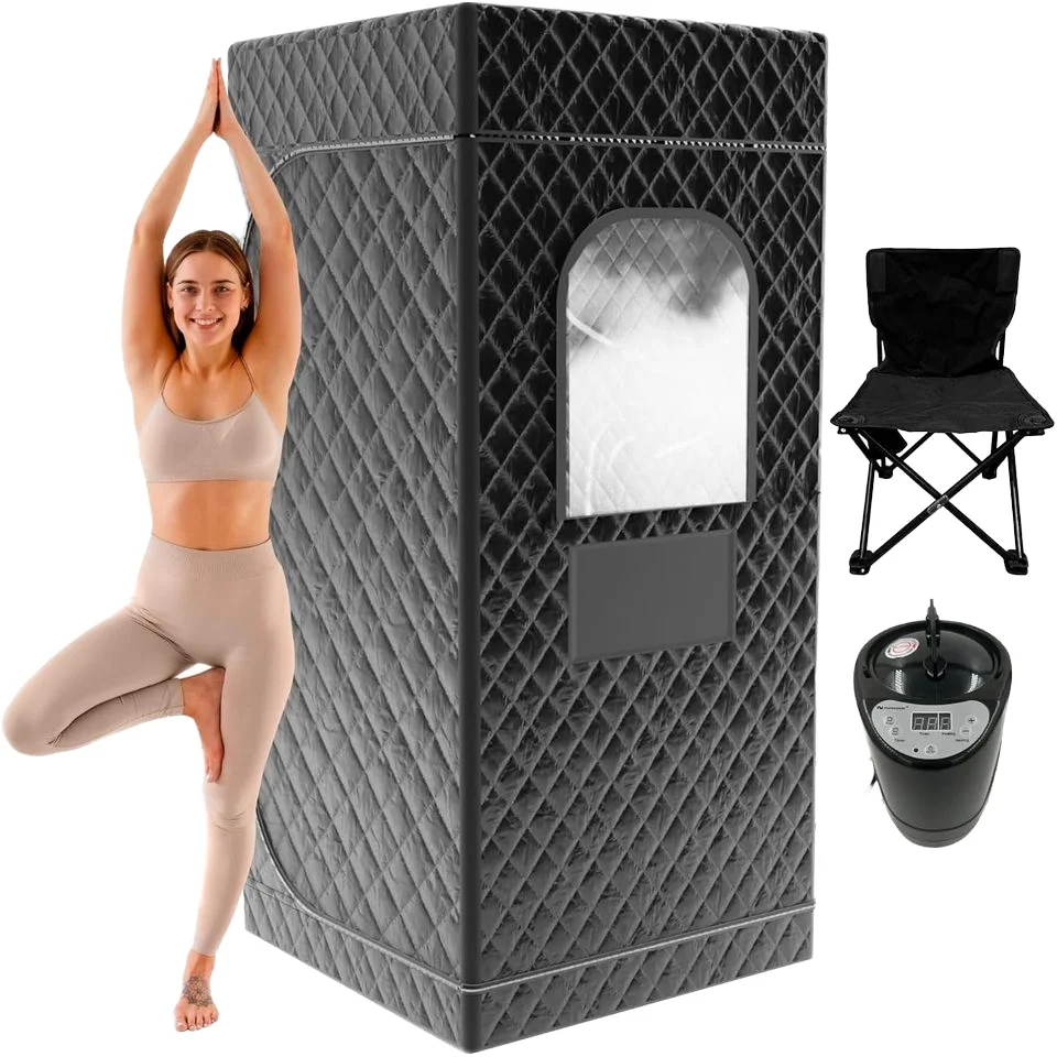 3L 1200W Portable Steam Sauna Tent with 95 Min Timer, Foldable Chair Oxford Fabric Personal Sauna 71