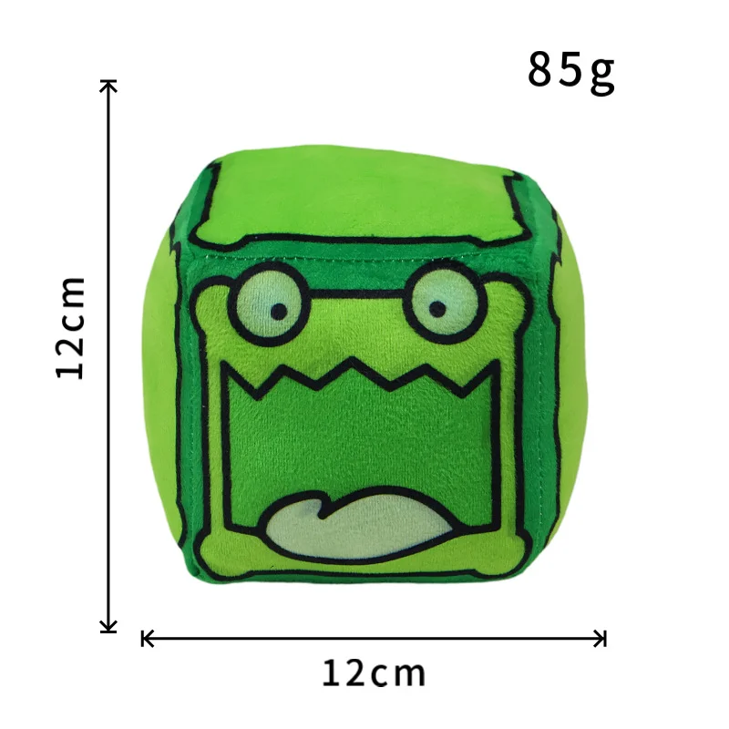 12cm Geometry Dash Cube Plush Toys Small Pillow Stuffed Doll Cosplay Square Pendant Game Cute Home Decoration Kids Birthday Gift