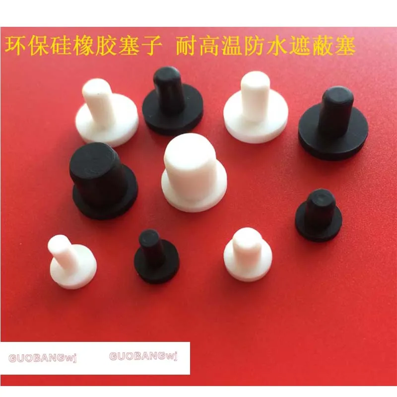 

16PCS 3mm-14mm Black Silicone Rubber Hole Plugs Solid T Type High Temperature Seal Stopper Dustproof Plug