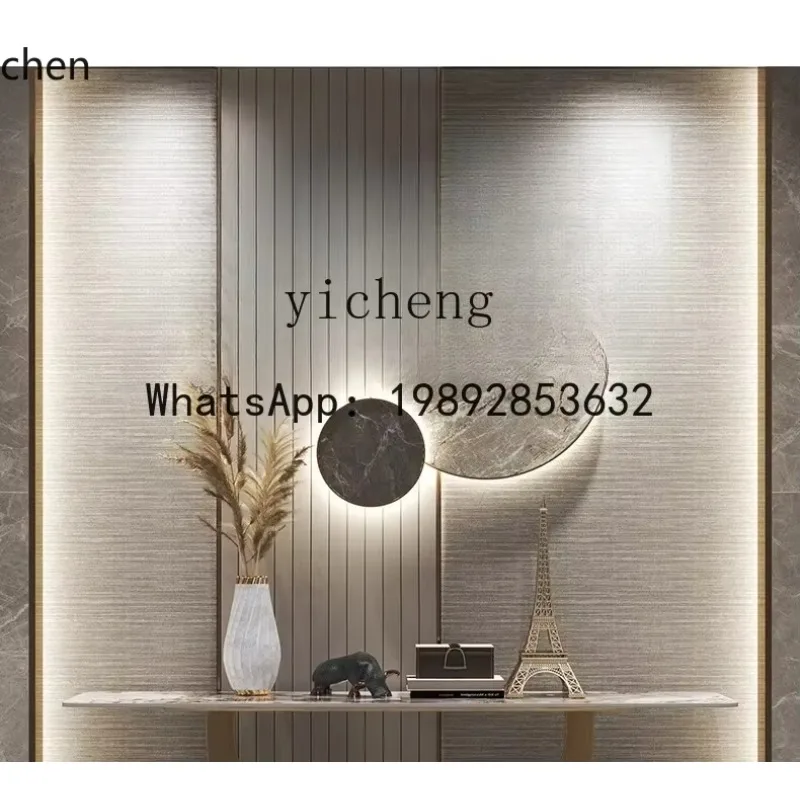 AA   table Modern Entry Entrance Cabinet Italian LigAA  Luxury Semicircular Extremely Narrow Slate Entrance Table