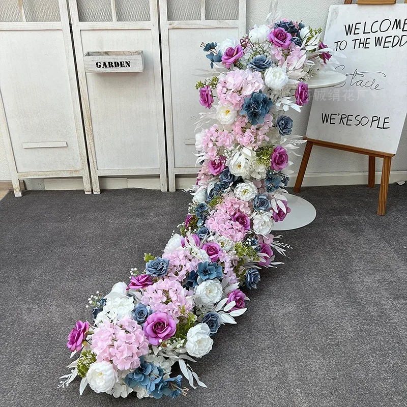 Wedding trailing floor flower arrangement engagement banquet simulated finished decoration arrangement clock