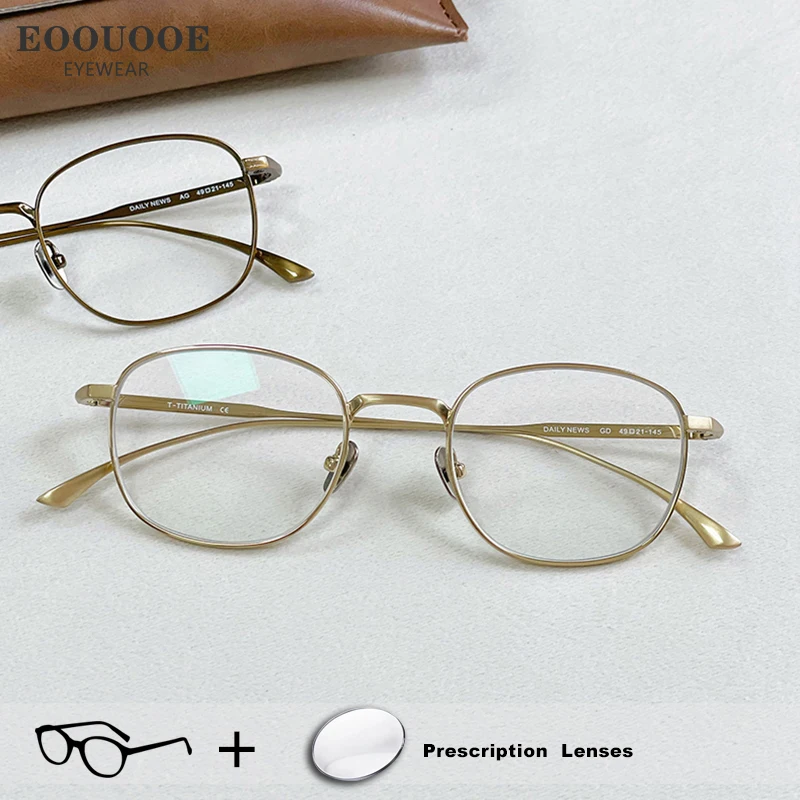 

With Prescription Eyewear Vintage Optical Glasses Frame Titanium Anti-Reflection Recipe Lenses Myopia Progressive Eyeglasses