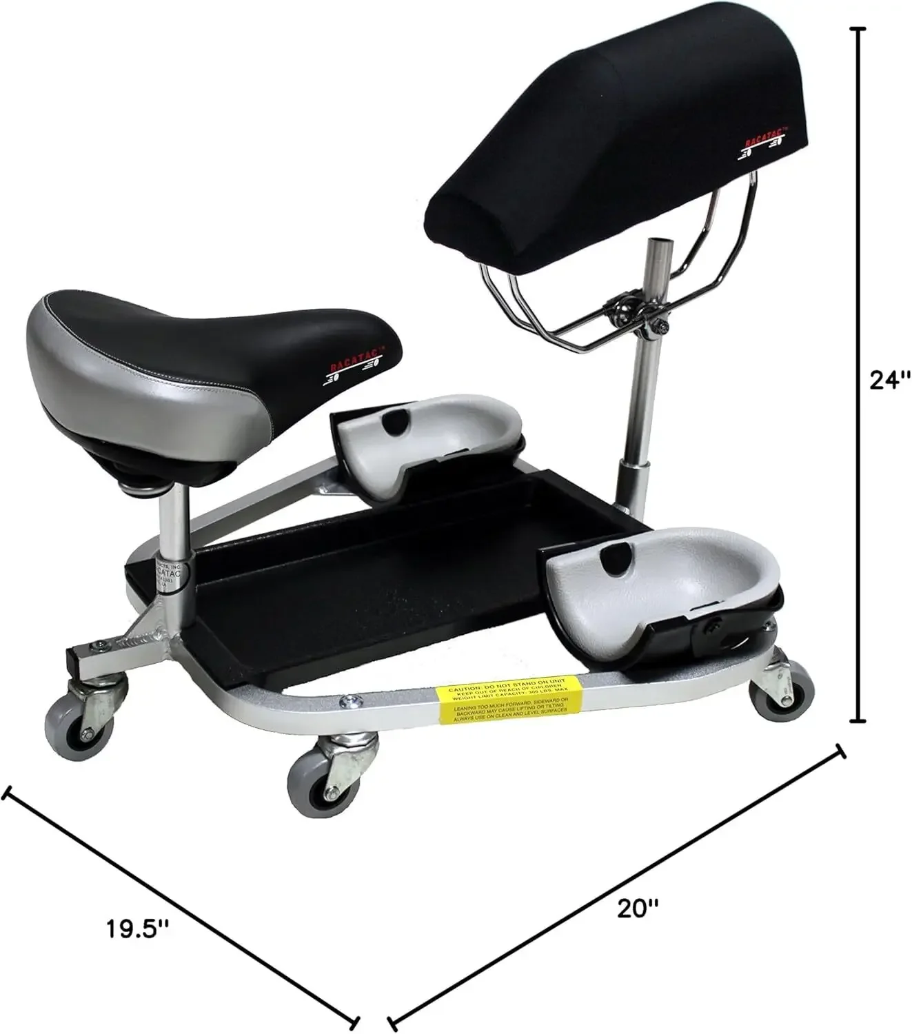 

Racatac Kneeling/Sitting Creeper W/3" Casters & Chest Support, Black