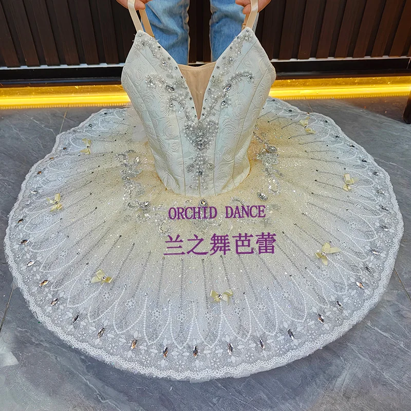 

BT2507126 профессиональный индивидуальный размер, цвет на заказ для детей, девочек, женщин, взрослых, кремовые балетные костюмы-пачки