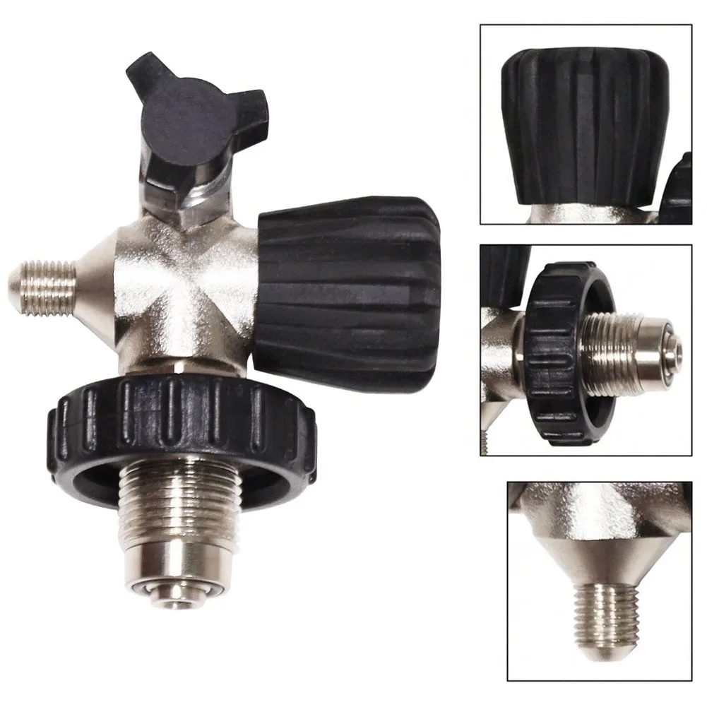 Diving Cylinder Valve Refill Adapter G5/8-14 To 7/16-20 UNF Stainless Steel Air Tank Charging Connector For Scuba Diving Equipme
