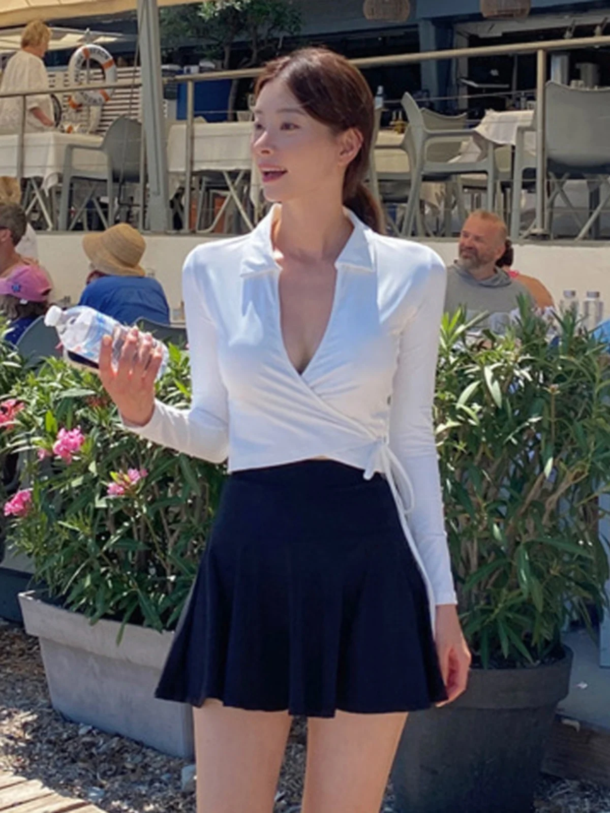 

Новый Ins Sle Sexy Hot Girl V Ne Slim Fit Ne Retro Long Sve Купальник из двух частей с высокой талией Женский треугольный купальник...