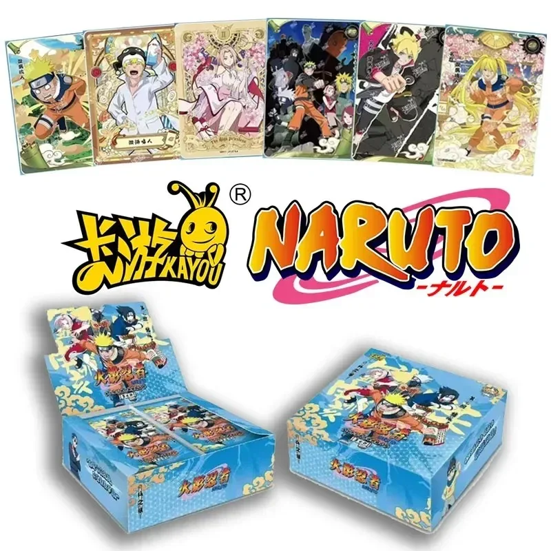 KAYOU Genuine Naruto Cards Box Anime Figure Card Booster Pack Sasuke Collection Flash Card Toy Birthday Christmas Gift for Kids