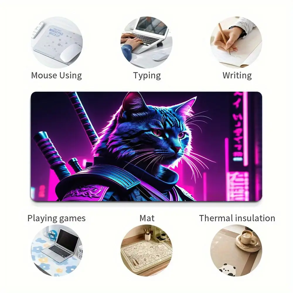 Большой абстрактный коврик для мыши с изображением животных, резиновый противоскользящий настольный коврик, игровые коврики, аксессуары для ПК, игровая клавиатура, коврик для мыши, моющийся в воде XXL