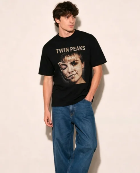 2026 Rundhals-T-Shirt im Retro-Stil mit Used-Look, robustes Musterdesign, geeignet für Männer und Frauen, kurze Ärmel