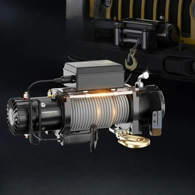 Electric Winches Off-road Vehicle Self-rescue Car Winch Electric Hoist Vehicle-mounted Small Commercial Crane Winches