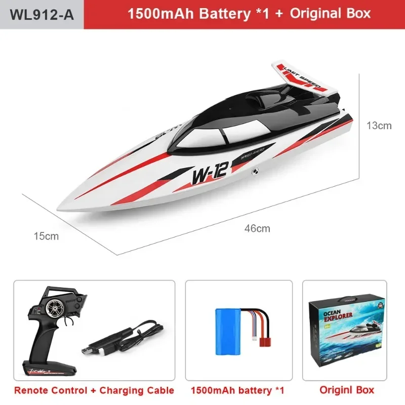 WL912-A Rc Raceboot 35Km/U Hoge Snelheid 2.4Ghz Afstandsbediening Speelgoed Kapseizen Bescherming Speedboot Boatstoy Jongens Kids Cadeau