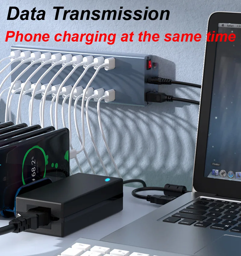 20 Port Multi USB 2.0 HUB High Speed Data Transmit Fast Charge USB Splitter External 120W 12V 10A AC Power Cable Adapter for PC