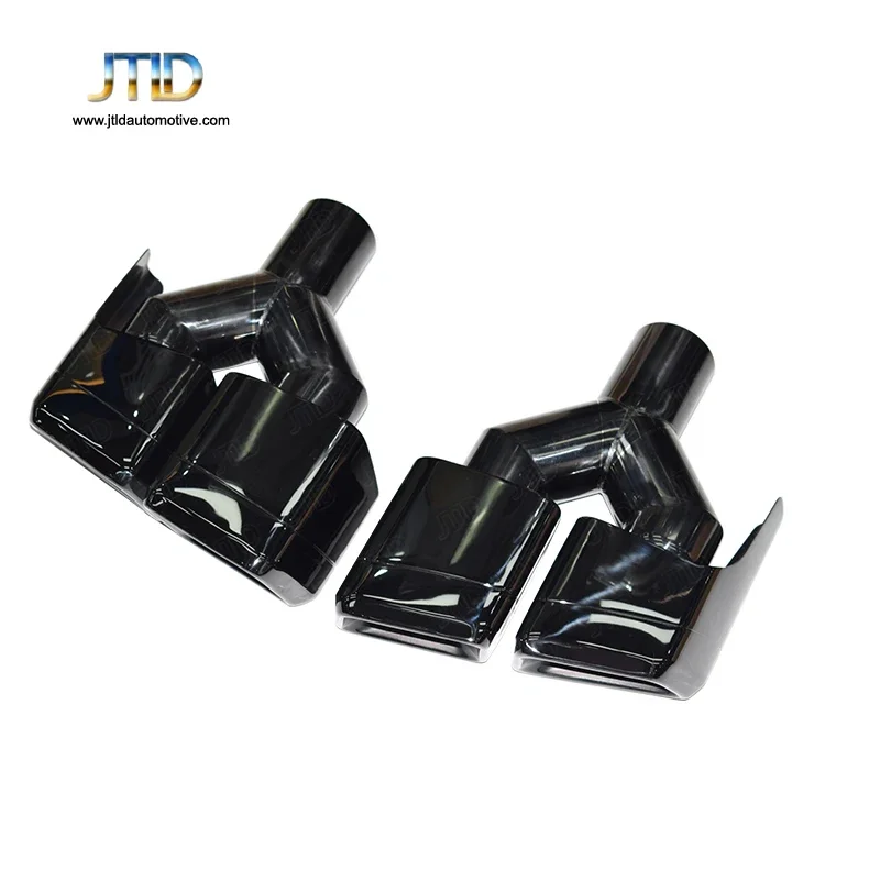 Dual outlets Y Type Muffler exhaust tip for Mercedes Benz AMG long and short style  bright black plated outside