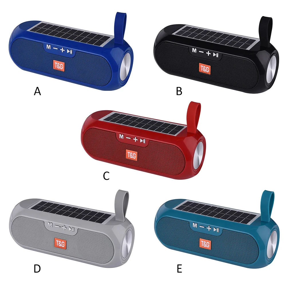 Wireless Speaker Bluetooth 5 0 Solar Powered Sound Box Rechargeable Radio Handheld Speaker  Light Blue