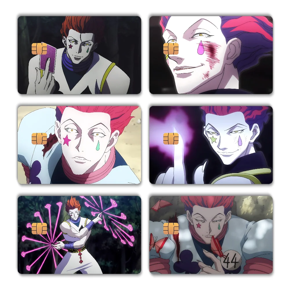 Hunter x hunter hisoka anime adesivos adesivo capa de filme de pele para chip pequeno cartão de crédito cartão de ônibus ht12