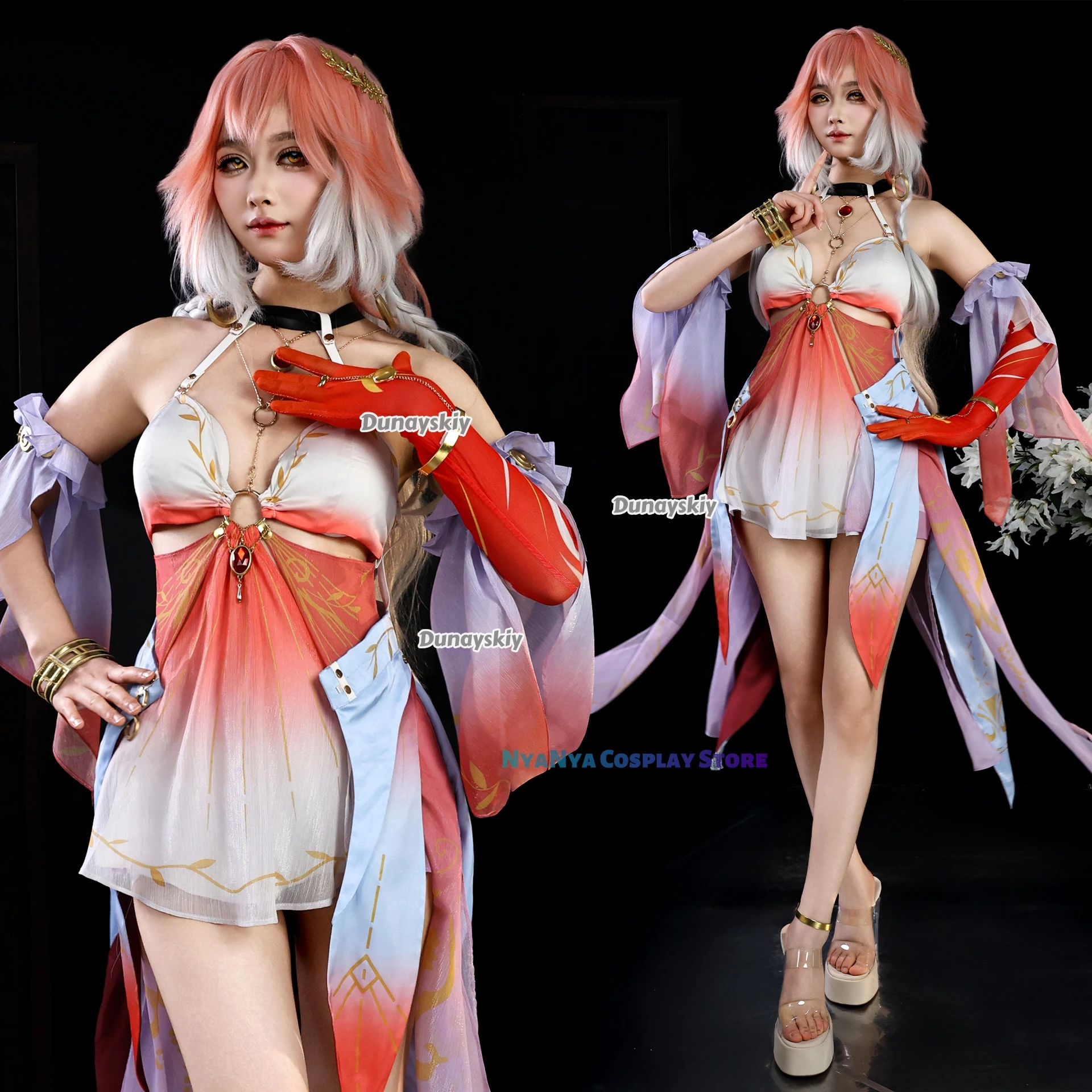 

Changli Swimsuit Cosplay Game Wuthering Waves disfraz Sexy Swimwear Dress Wig Role Playing Party בגדי ים נשים 2025Outfit Woman