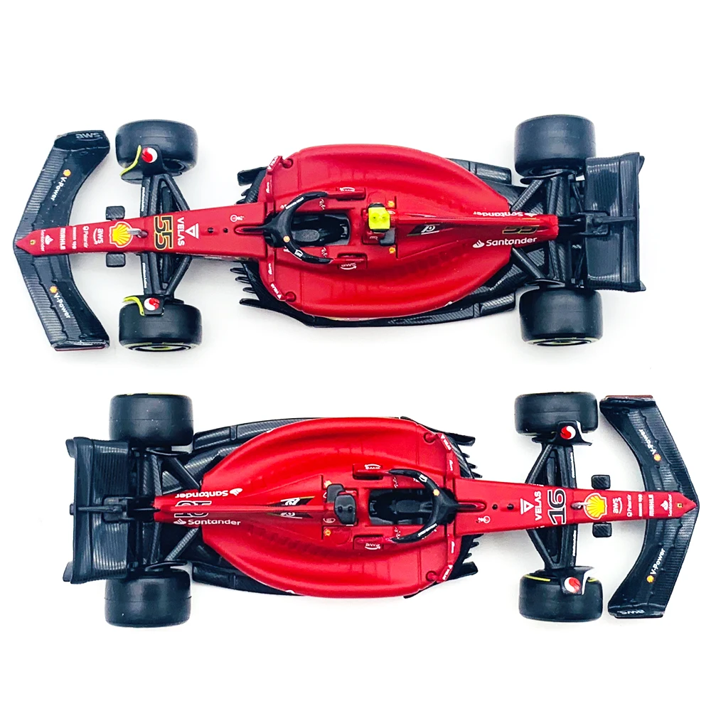 Bburago 1:43 2022 F1 Scuderia Ferrari F1-75 #16 Leclerc #55 Sainz Alloy Luxury Vehicle Model Toy Collection Christmas Gift Adult