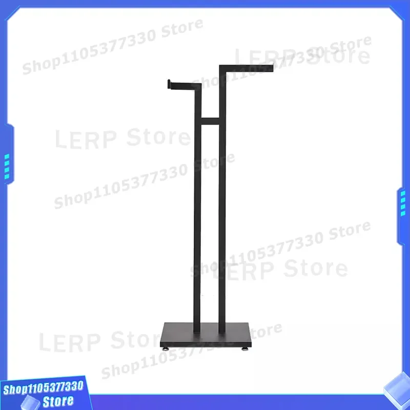 Adjustable Black Metal Garment Hanger Handbag Display Rack Wholesale Shop Design Factory Direct Sale for Clothing Store
