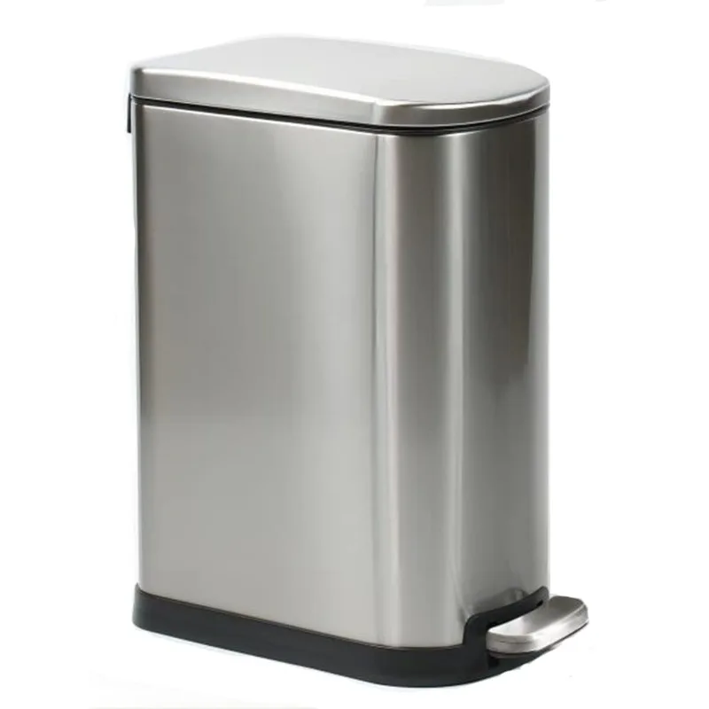 

Stainless Steel Step Slim Garbage Can-Rectangle Pedal Trash Bin for Narrow Office, Kitchen, Bedroom