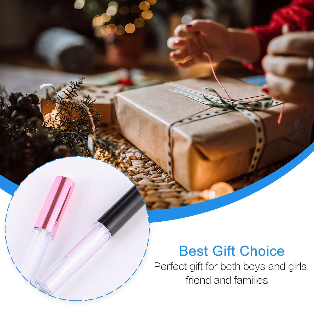 

10Pcs 5Ml Empty Lip Gloss Tube Portable Cosmetics Containers Eco-Friendly Refillable Bottles for Travel DIY Lip Gloss Bottle