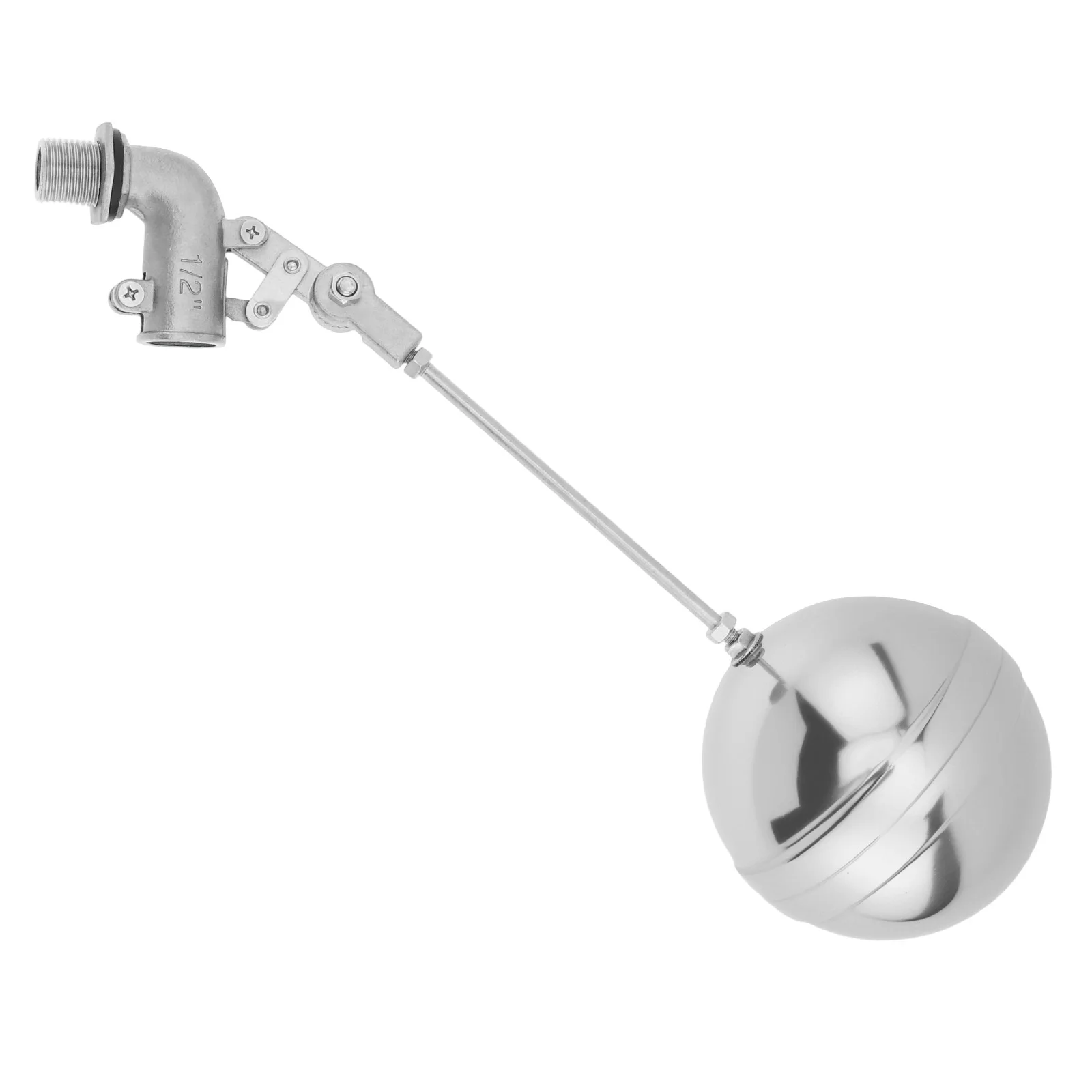 1/2 inch Stainless Steel Adjustable Float Valve for Water Tank Livestock Equipment Float Ball Automatic Water Level Control