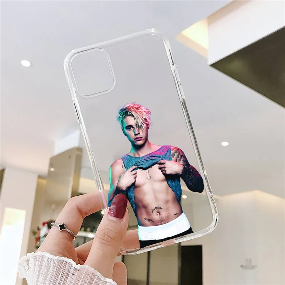 Justin Bieber Singer Phone Case For Iphone 15 11 13 14 Pro Max 7 8 Plus X Xr Xs Max Se2020 12mini Transparent Cover