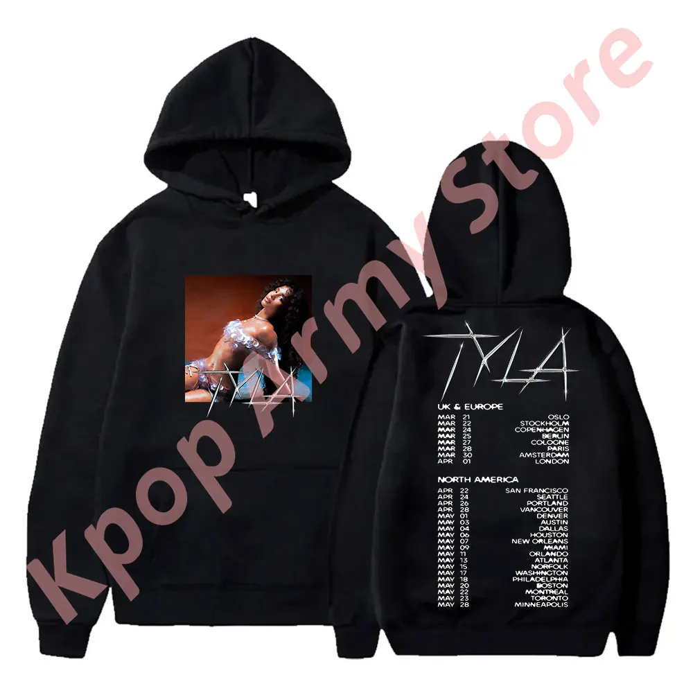 Tyla 2024 Tour Merch Hoodies New Logo Sweatshirts Cosplay Women Men Fashion Casual Streetwear Pullovers