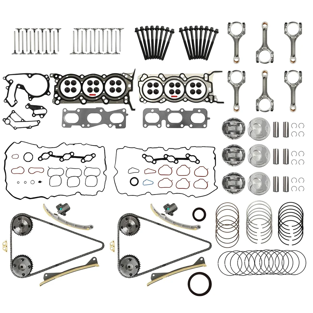 Engine Rebuild Overhaul Kit Head Gasket Set Timing Chain Kit & VVT Pistons Connecting Rods Fit for HYUNDAI GRAND KIA 08-20 G6DH