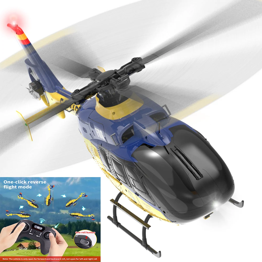 

YXZNRC F06 RC Helicopter 2.4G 6CH 1:36 Scale Direct Drive Dual Brushless One Key 3D Roll RTF EC135 Mode1/Mode 2