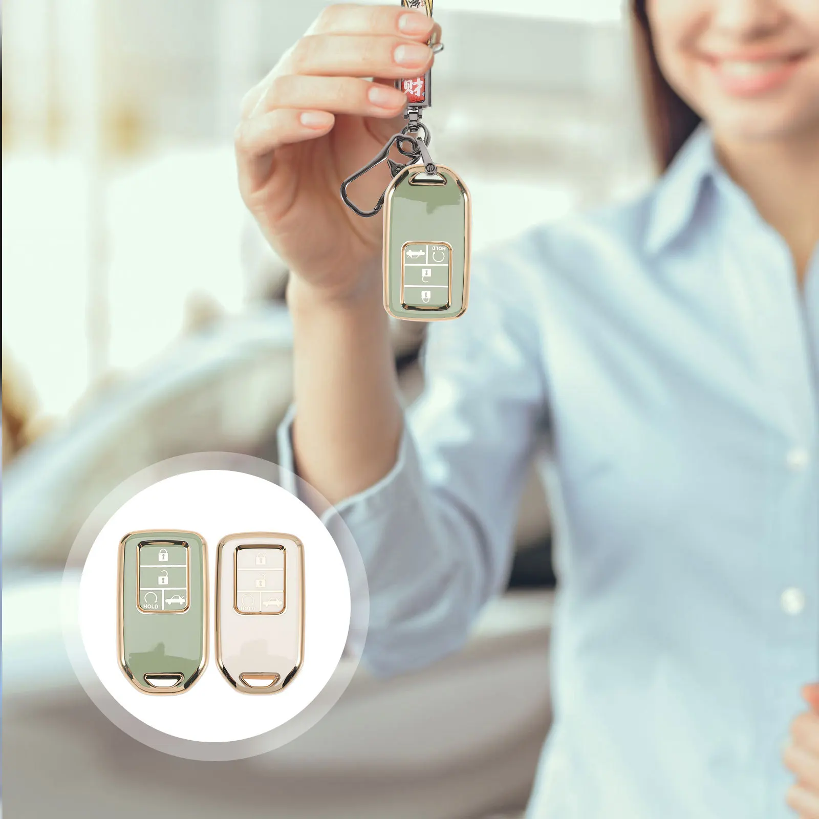 Housse de porte-clés pour clés de voiture, 2 pièces, robuste, résistante à l'usure, Protection entièrement couverte, douce, Flexible, Non déformée