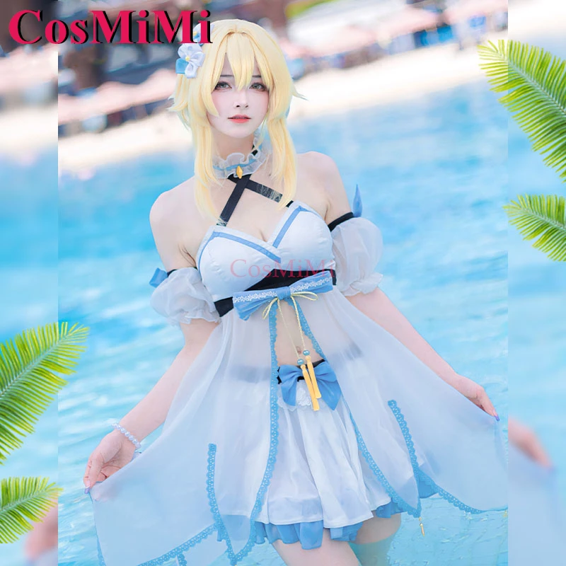 CosMiMi Game Genshin Impact Lumine костюмы для косплея изящный милый милый летний пляжный купальник карнавальная вечеринка одежда для ролевых игр
