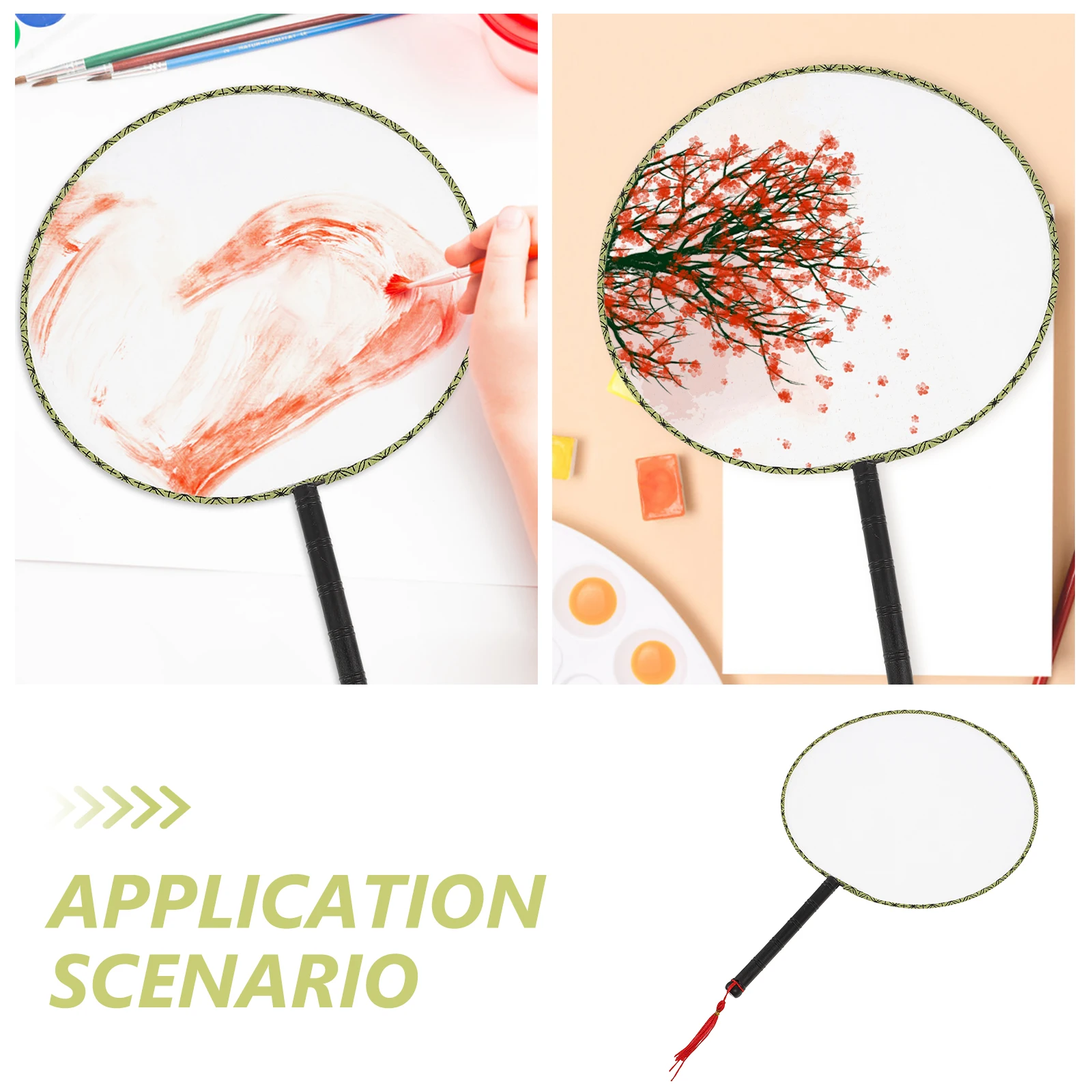 

10pcs Fan Art Painting Fan Blank Fans s Diy Handmade Art Craft For Kindergarten Festival Decorations
