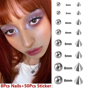 58pcs Non Piercing Bibir Kuku Stiker Perekat Tahan Air Dapat Digunakan Kembali Palsu Bibir Kuku Alis Hidung Cincin Tubuh Perut Tombol Perhiasan 6 penjualan terbaik perhiasan tindik puting palsu - №