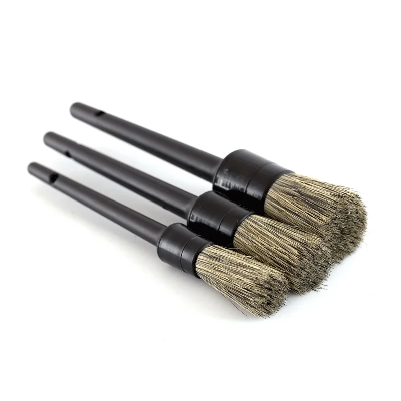 

Natural Boar Hair Car Detailing Brush Set Soft Bristle Car Cleaning Brush Kits Atuo Tire wheel Wash Exterior Accessories