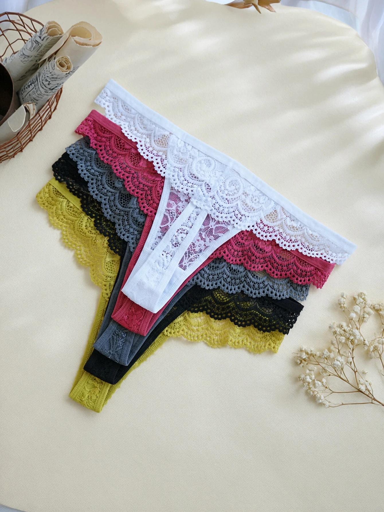 5-Pack Women's Lace Panties, Fashionable, Comfortable, Close-Fitting, Low-Waist… - Image 5