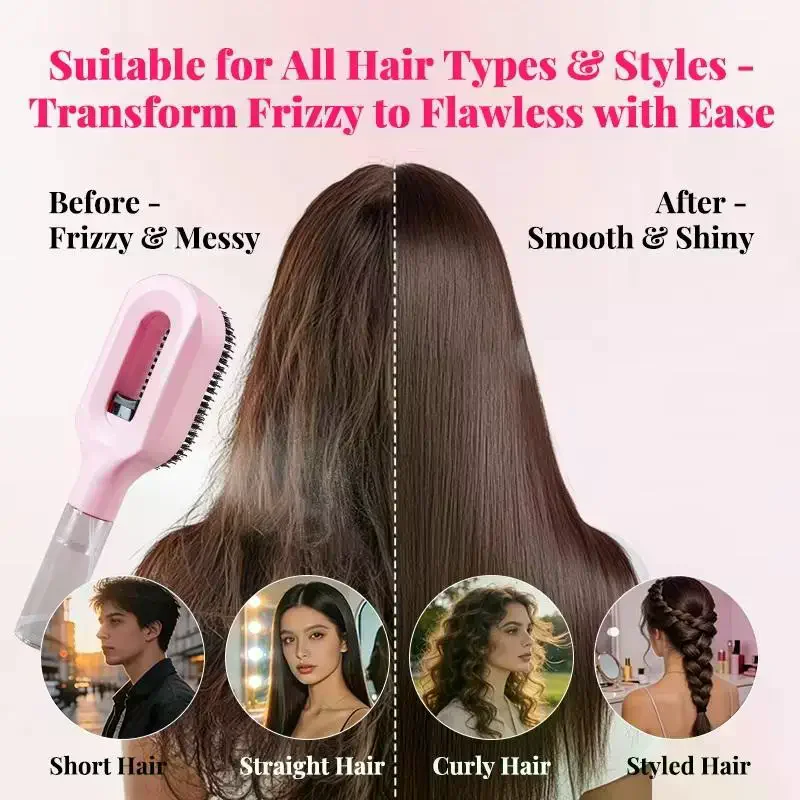 2in1 Sprayer Comb Detangling Scalp Massage Hairbrush With Spray Bottle Essential Oil Water Mist Spray Brush Anti-static Summer