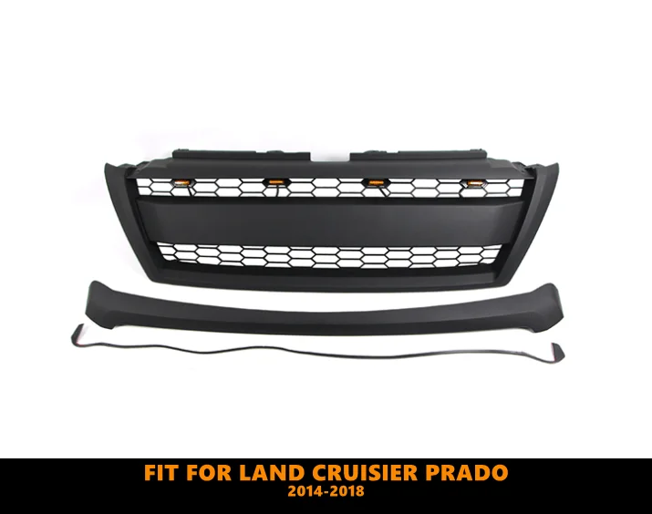 Good Quality ABS Front Middle Grill Racing Grills With LED Lights Fit For Toyota Land Crusier Prado FJ150 2014-2018