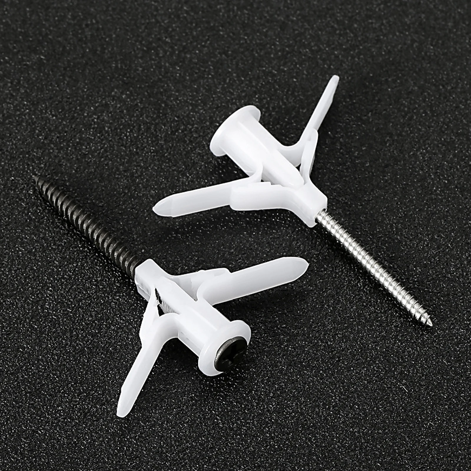 

200 Pcs Aircraft Shaped Expansion Tubes PE Material Wall Anchors Plasterboard Bolts Household Fixers Durability Screws