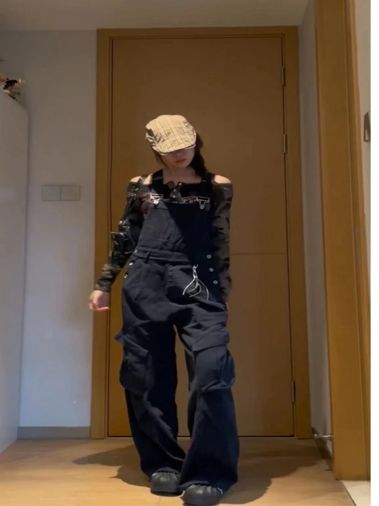 

Повседневная рабочая одежда, комбинезоны, женские свободные широкие брюки, корейские брюки, весна-осень, новый дизайн, дышащие хлопковые джинсы