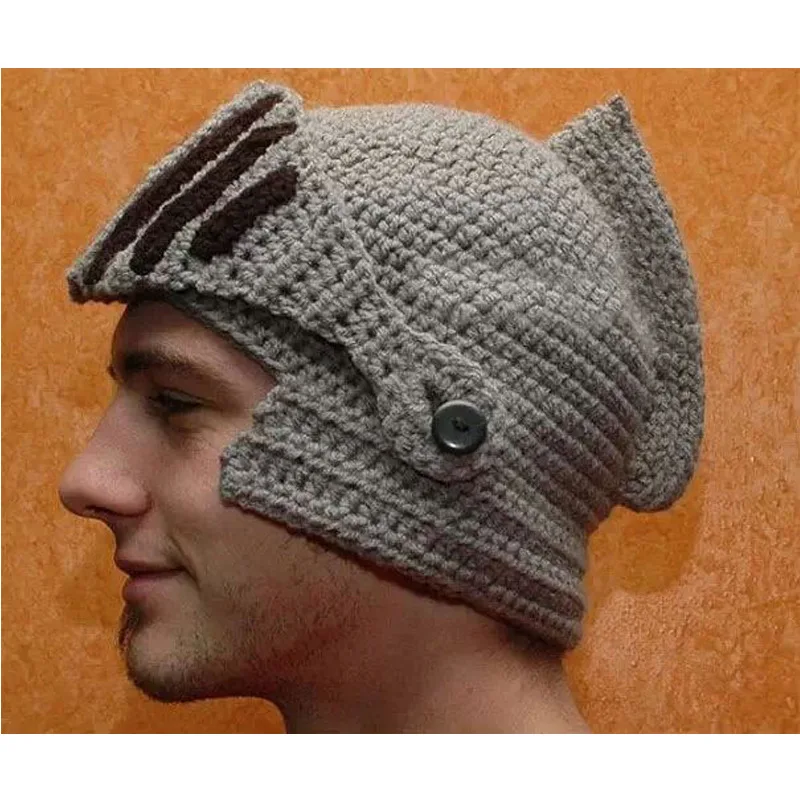 Winter Men Knight Knit Hat Outdoor Keep Warm Windproof Gladiator Masks Cap