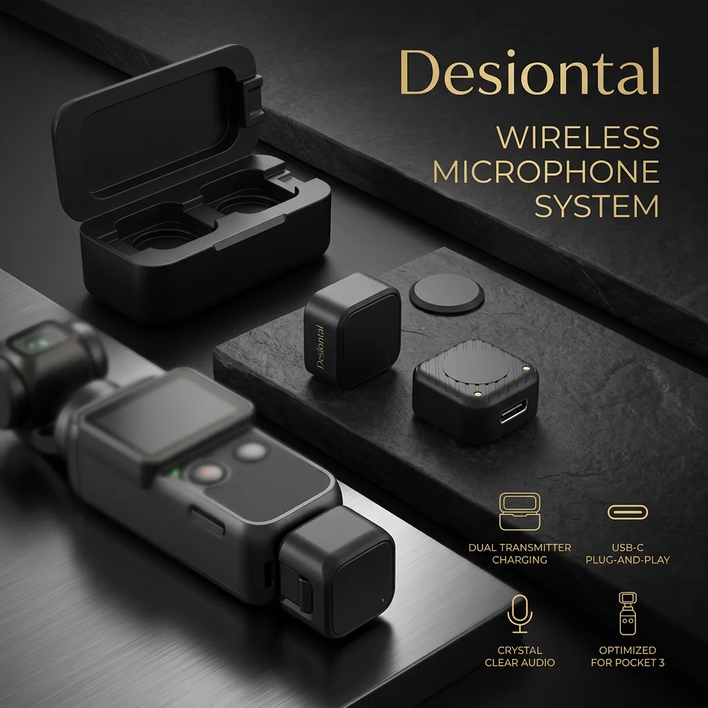 

Magnetic Wireless Lavalier Microphone Compatible with DJI Osmo Pocket 3, for Clear Audio in Vlog & Interviews
