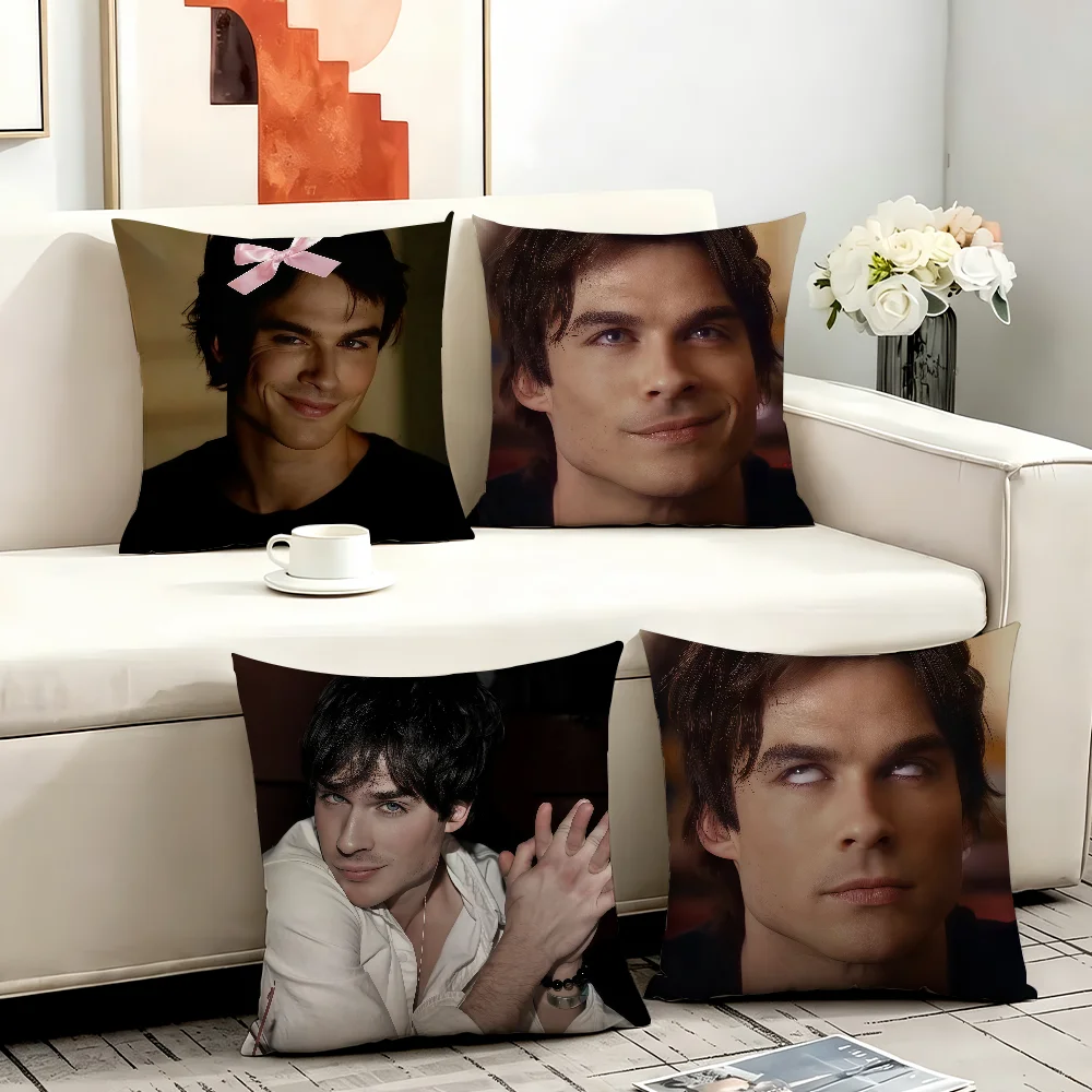 TV The V-Vampire D-Diaries D-Damon S-Salvatore cushion cover Comfortable Decorative For Bedroom Living room Dormitory Picnic