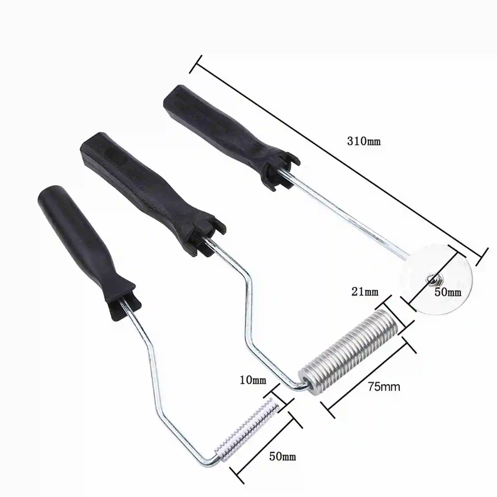 3PCS/set Fiberglass Roller /set Aluminum Alloy Fiberglass Bubble Paddle Tool Laminating Roller Kit for FRP Mould()