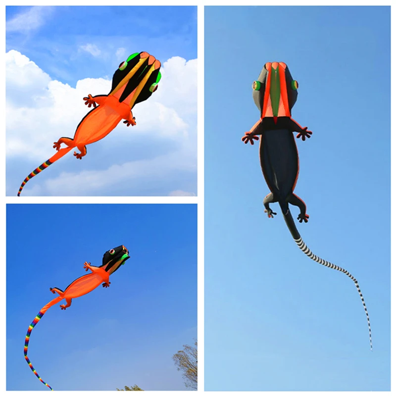 

free shipping 14m gecko kites flying professional wind kites soft kites paraglider wing giant animal kite wind kites for seniors