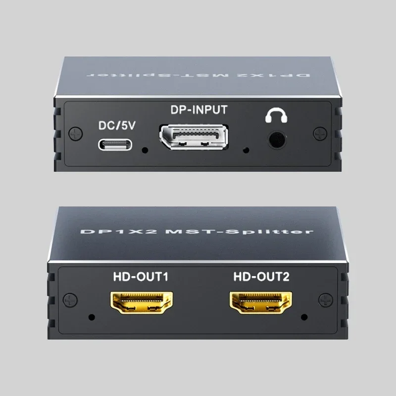 4K 120 هرتز/60 هرتز DisplayPort Splitter 1 In 2 Out DP MST Hub 1x2 تمديد شاشة مزدوجة لبطاقة الفيديو المكتبية إلى شاشة التلفزيون
