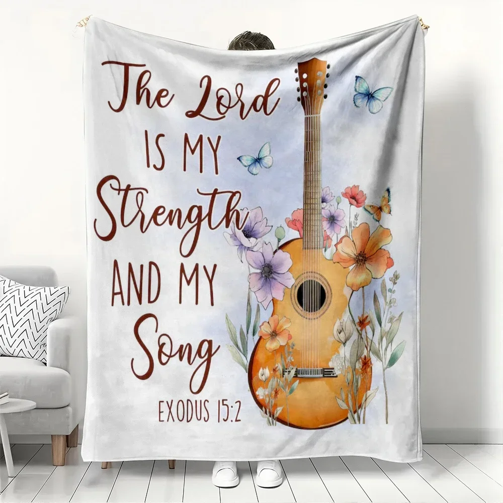 

Фланелевое одеяло с принтом «Гитара, цветы и бабочки» для всех сезонов, идеально подходит для гостиной, офиса, дивана и путешествий.