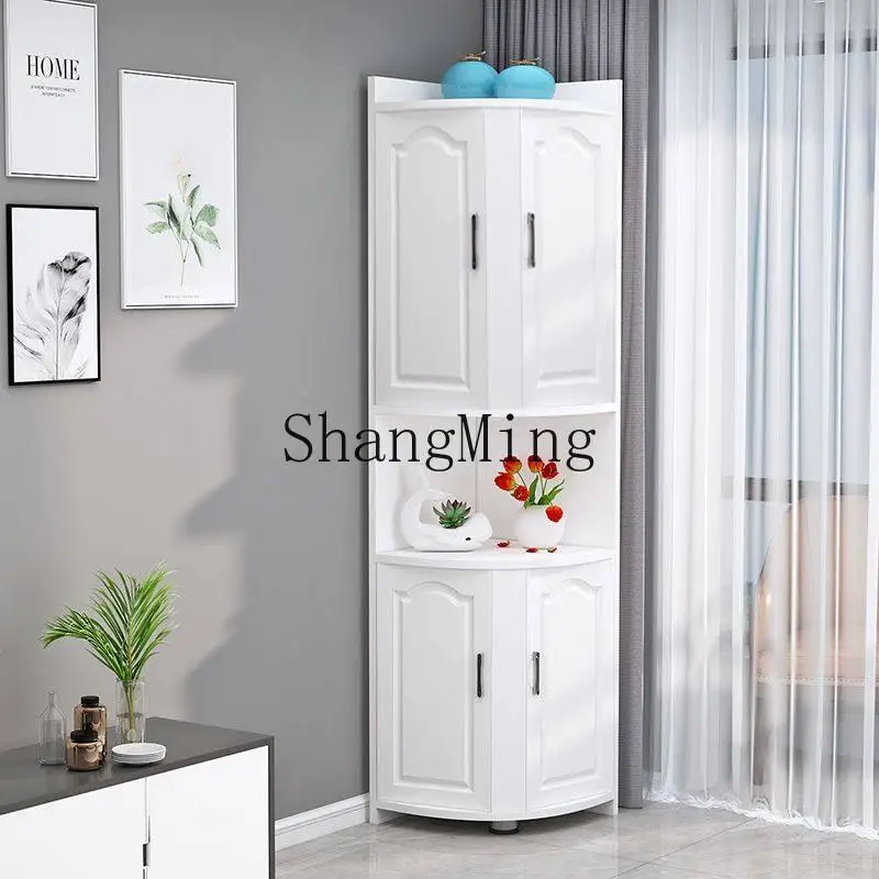 

FG corner rack corner shoe cabinet triangle drop storage side cabinet against the wall