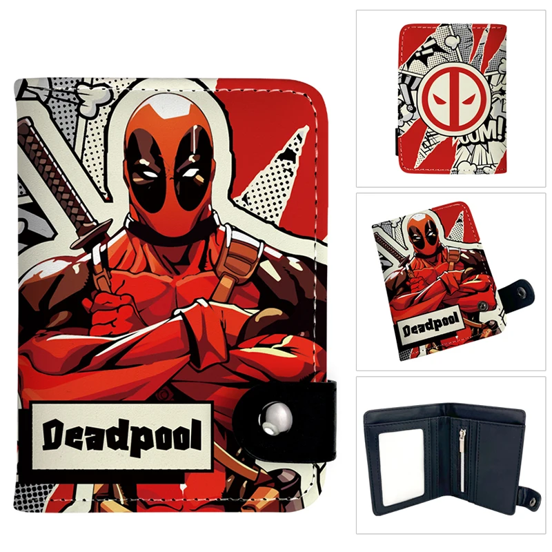 

Miniso Cartoon Marvel Wallet Comics Deadpool Spider Man Purse HASP Short Wallets for Men Boys