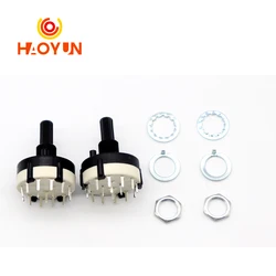 【5-1PCS】RS26 Plastic 4 Pole 3 Position Rotary Band Switch 2 Pole6 Position 1 Pole12 Handle Length 21MM Axis Band Switch